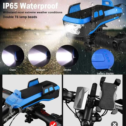 چراغ دوچرخه و جا موبایلی 4 کاره CK2020