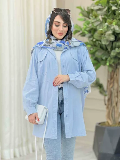 مانتو لینن جیب پیله