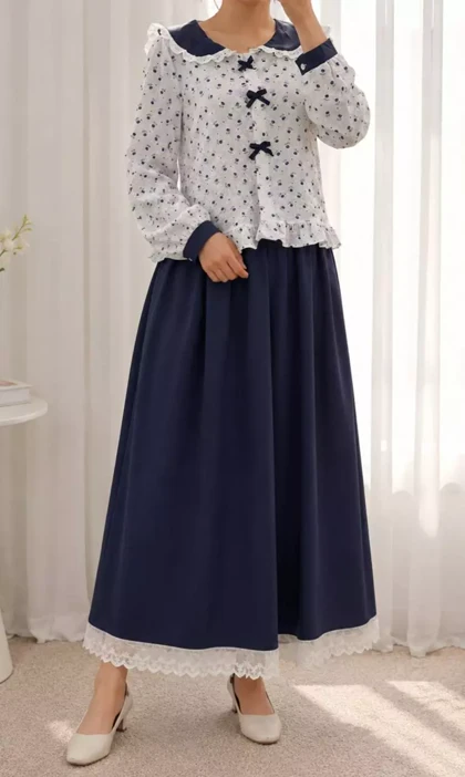 ست شومیز و دامن 3 رنگ کد 5690