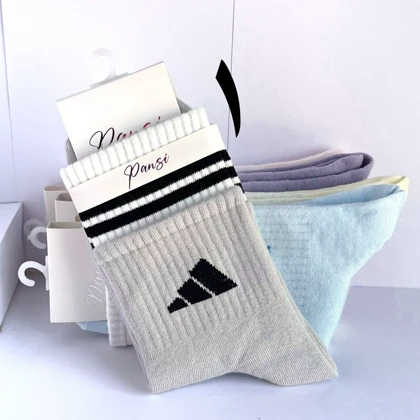 جوراب ساق بلند اسپرت آدیداس دو رنگ نخی