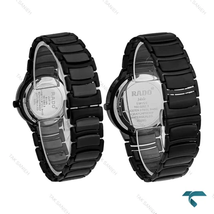 ساعت مچی ست Rado رادو مشکی وسط سرامیکی عقربه رزگلد Rado-7284-S