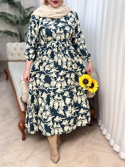 پیراهن نخی گلبرگ 3180