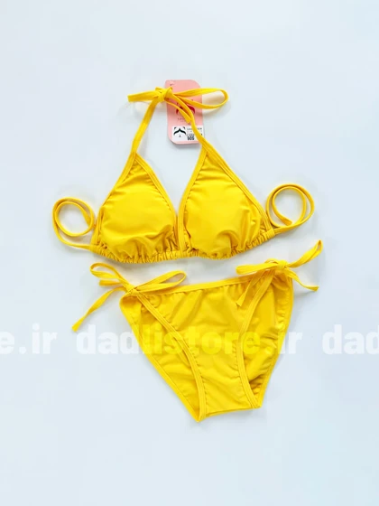 بیکینی کاپ متحرک خردلی ساده