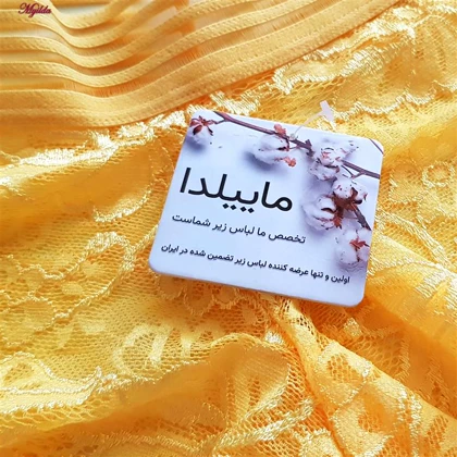 شورت زنانه مدل دانتل زرد