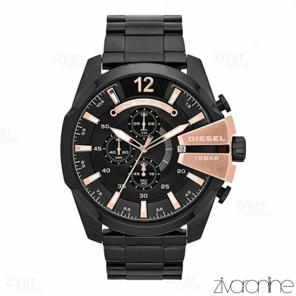ساعت دیزل مردانه مشکی رزگلد شاخدار 102348