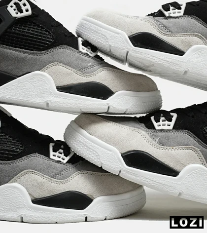 کتانی ساق‌دار مردانه مشکی طوسی Nike air jordan 4
