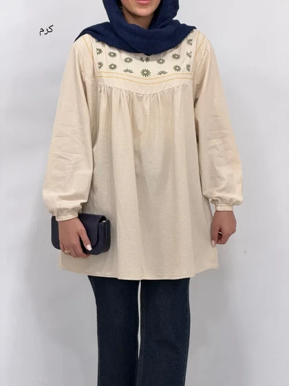 مانتو لینن گلدوزی پونه 1