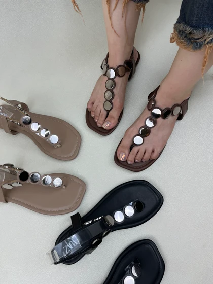 صندل زنانه زارا انگشتی سکه ای ZARA کد 1557
