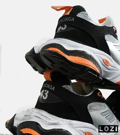 کفش کتانی مردانه و زنانه طوسی مشکی نارنجی BALENCIAGA مدل 6546