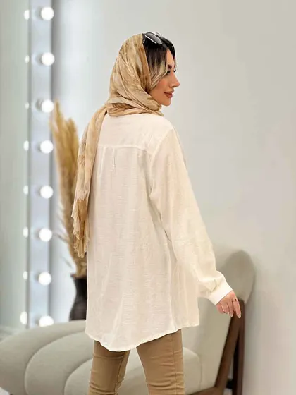 شومیز طرحدار لینن نچرال