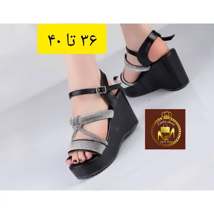 صندل لژدار نگین‌دار کرواتی مجلسی سگک دار زنانه