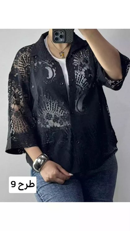 شومیز دانتل سرمه زنانه 32576