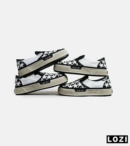 کفش اسنیکرزونس مشکی سفید Amiri Stars مدل 6033