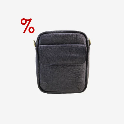 کیف دوشی چرم مردانه مشکی مدل d021F