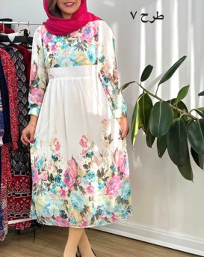 پیراهن حریر حاشیه‌دار