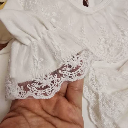 شومیز یقه گیپور دخترانه