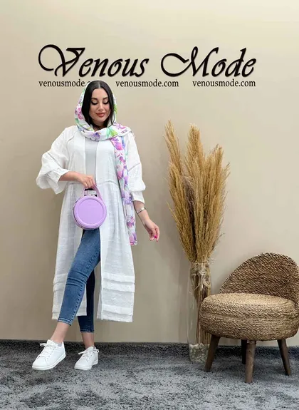 مانتو کتیبه بلند آستین کش