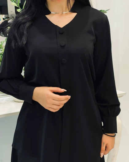 شومیز سه دکمه مشکی