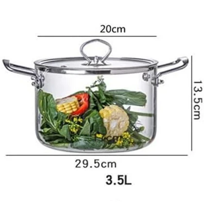 قابلمه پیرکس دسته استیل