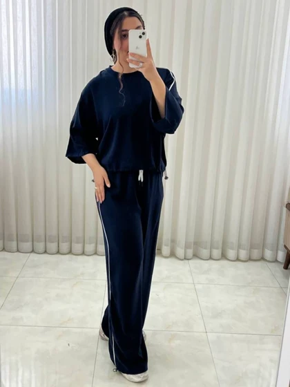 ست زنانه و دخترانه اسپرت بیرونی با رنگبندی پاستیلی کد 638