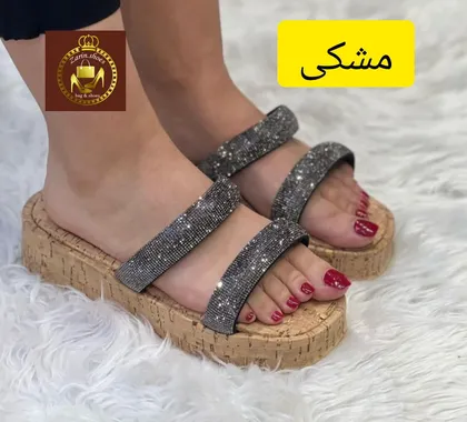 صندل دمپایی روفرشی نگینی زنانه تابستانی سارا