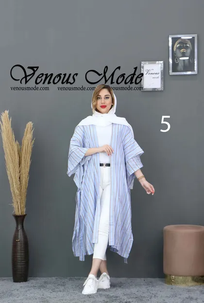 مانتو بلند نخی طرحدار