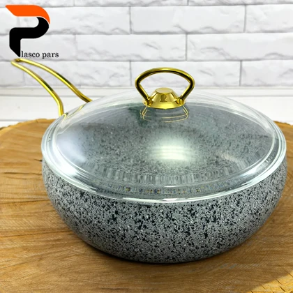 تابه 24 خمره ای تکدسته درب پیرکس طوسی هاناتک