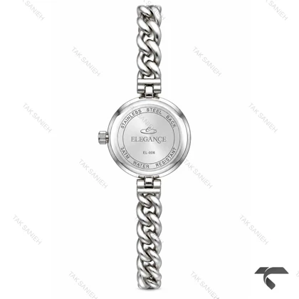 ساعت مچی الگانس زنانه رفرنس EL006 سیلور صفحه سبز نگین‌دار Elegance-11486-L
