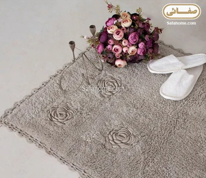 فرش فانتزی پنبه‌ای دوربافت مستطیل لاروس