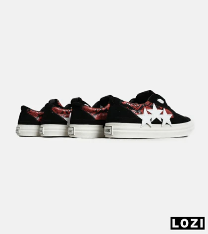 کفش اسنیکرزمشکی قرمز سفید Amiri Stars v2 مدل 7071