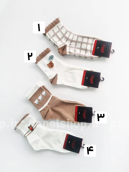 جوراب نیم ساق نخ پنبه طرح دار