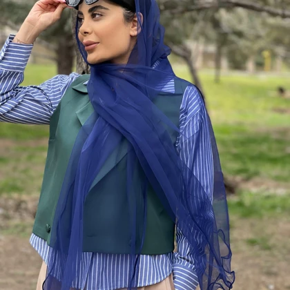 شال توری سرمه ای 2 متر