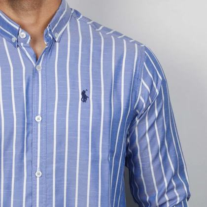 پیراهن آستین بلند راه راه مردانه مدل 6102047