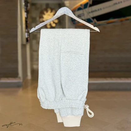 شلوار گرمکن سفید ملانژ