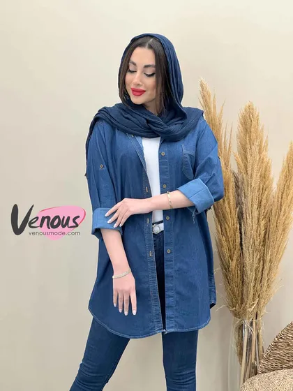 مانتو جین جلو دکمه