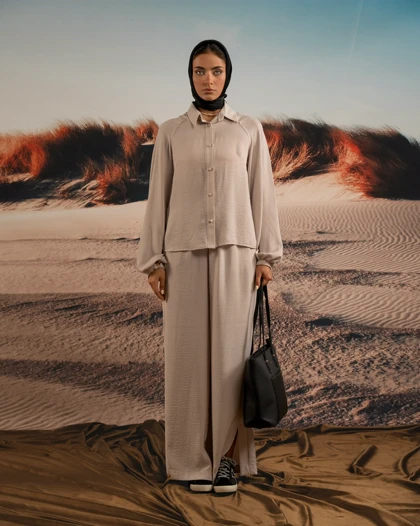 شومیز میدی زنانه بنتون 307346 Rose Merry-کرم