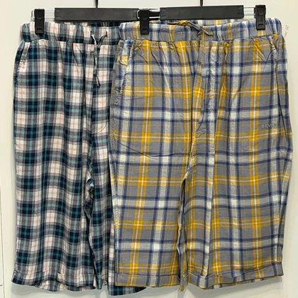 شلوارک چهار خانه نخی مردانه/سایز 2xl