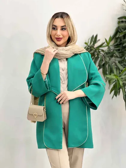 مانتو مغزی دوزی طلایی