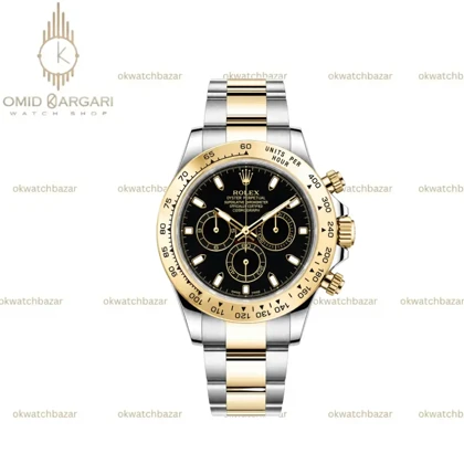 ساعت مچی رولکس دیتونا سیلورطلایی صفحه مشکی Rolex Daytona