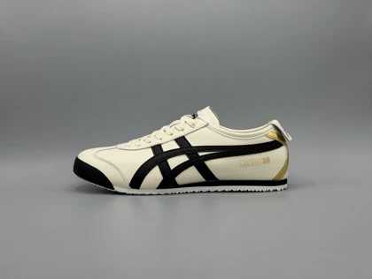 کتانی اونیتسوکا تایگر مکزیکو 66 کرم مشکی طلایی /Asics Onitsuka Tiger Mexico66