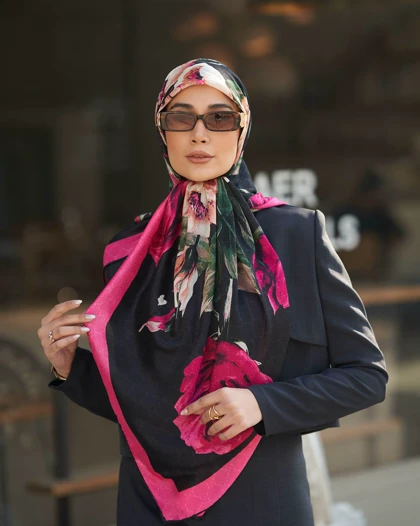 روسری ابریشم ژاکارد قواره 140 30200