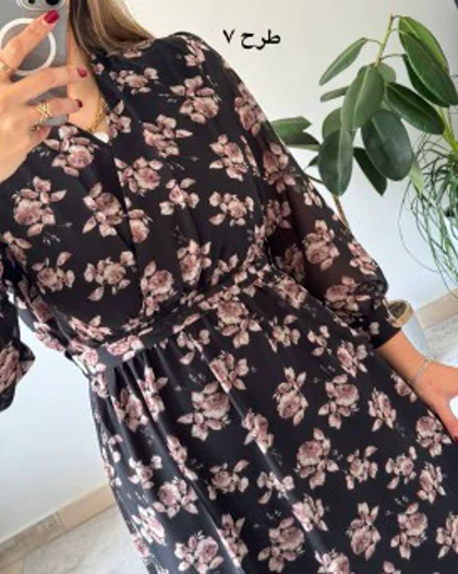 پیراهن حریر سرمه سری 11