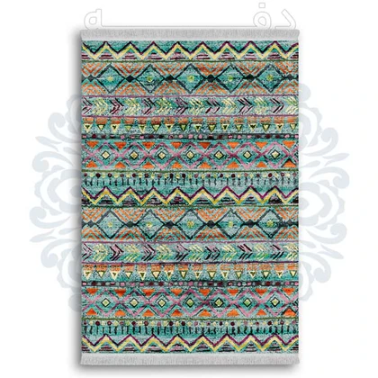 فرشینه از جنس پارچه هازان مخمل ترک طرح گلیم برند دفه کد DDGG 188