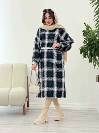 پیراهن چهارخونه تک جیب
