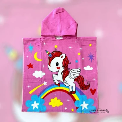 حوله شنلی طرح یونیکورن و رنگین کمان