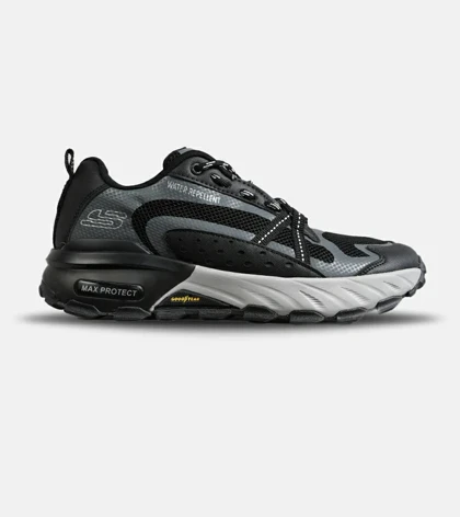 کفش کتانی طبی ورزشی مشکی طوسی SKECHERS max protect مدل 8087