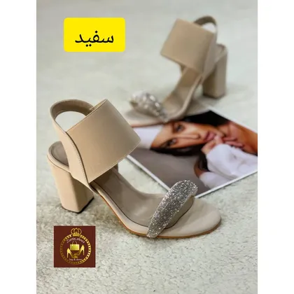 صندل مجلسی دور مچی پاشنه‌بلند 8 سانت نگینی زنانه