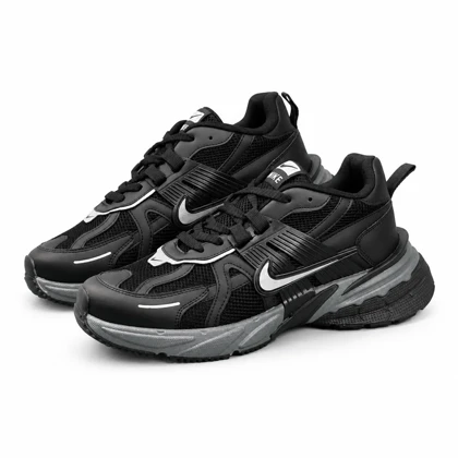 کفش کتانی مردانه بزرگ پا نایکی v2k رنگ مشکی طوسی Nike V2k