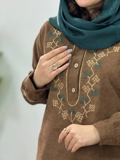 مانتو پاییزه گلدوزی آشیان