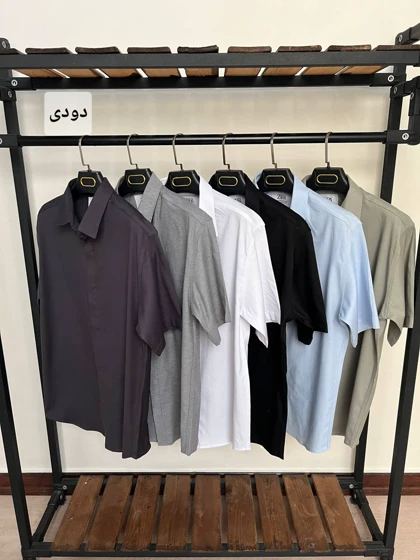 ✨پیراهن استین کوتاه دکمه مخفی 2538✨